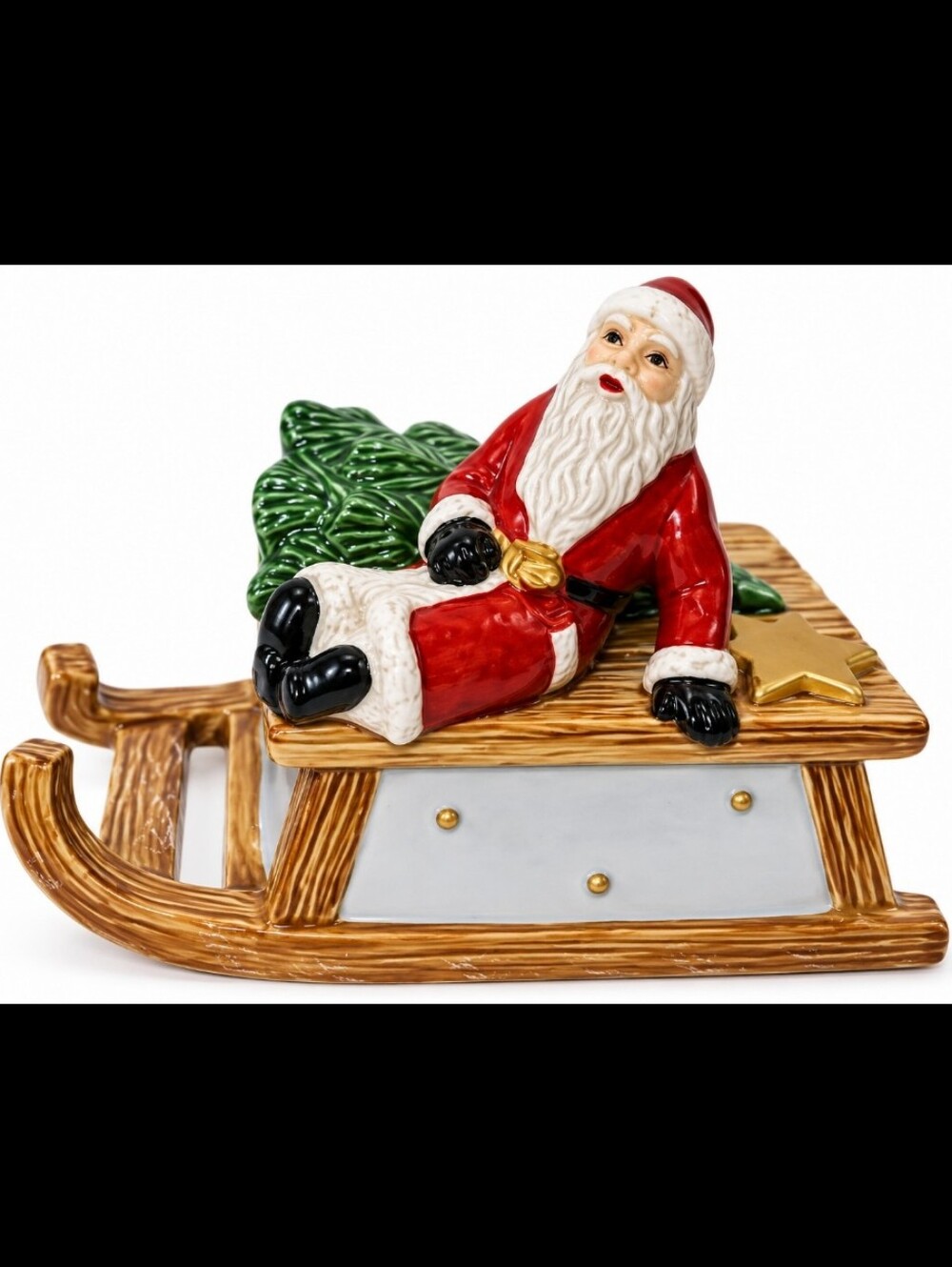Villeroy & Boch ceramic Santa Claus is coming to town music box